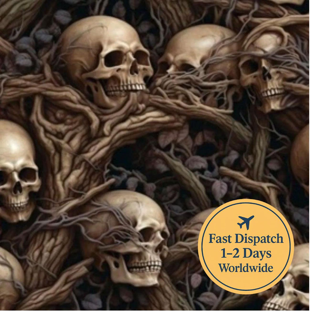 Skulls in the forest Cotton Fabric