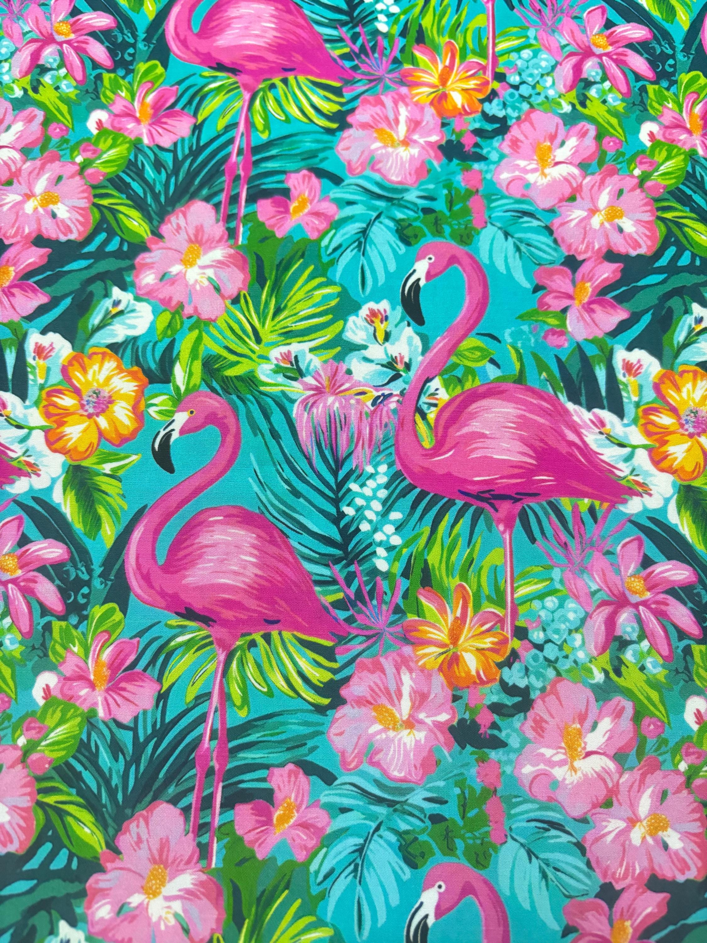 Preppy Flamingo Cotton Fabric