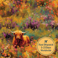 Highland Cow Cotton Fabric