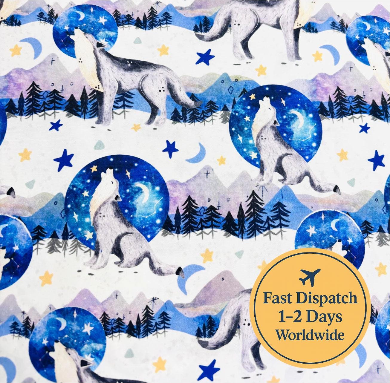 Wolf Cotton Fabric