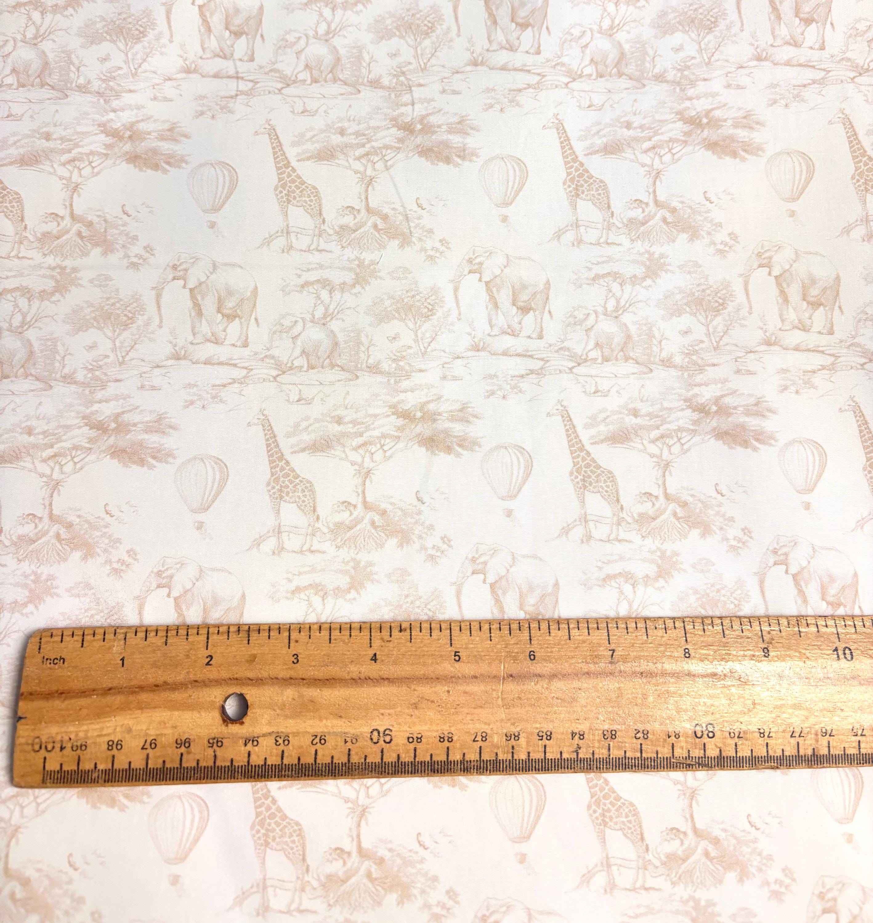 Beige Toile Safari Cotton Fabric