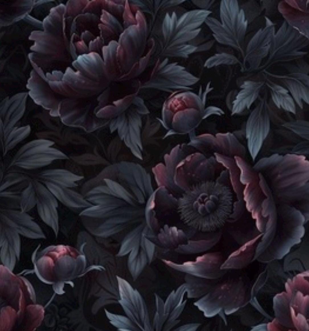 Large Scale Black Floral Cotton Fabric