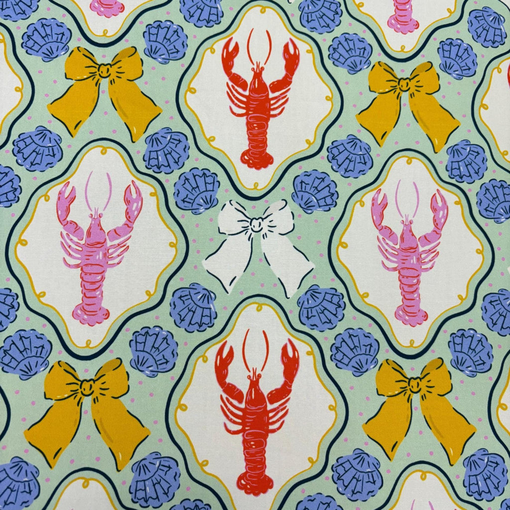 Lobsters & Bows Cotton Fabric