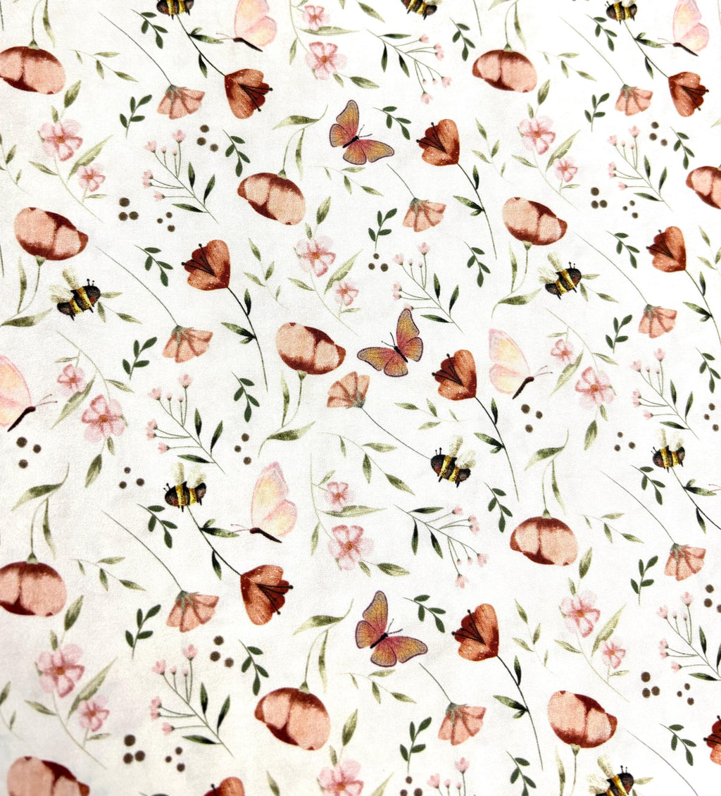 Floral Butterfly Cotton Fabric