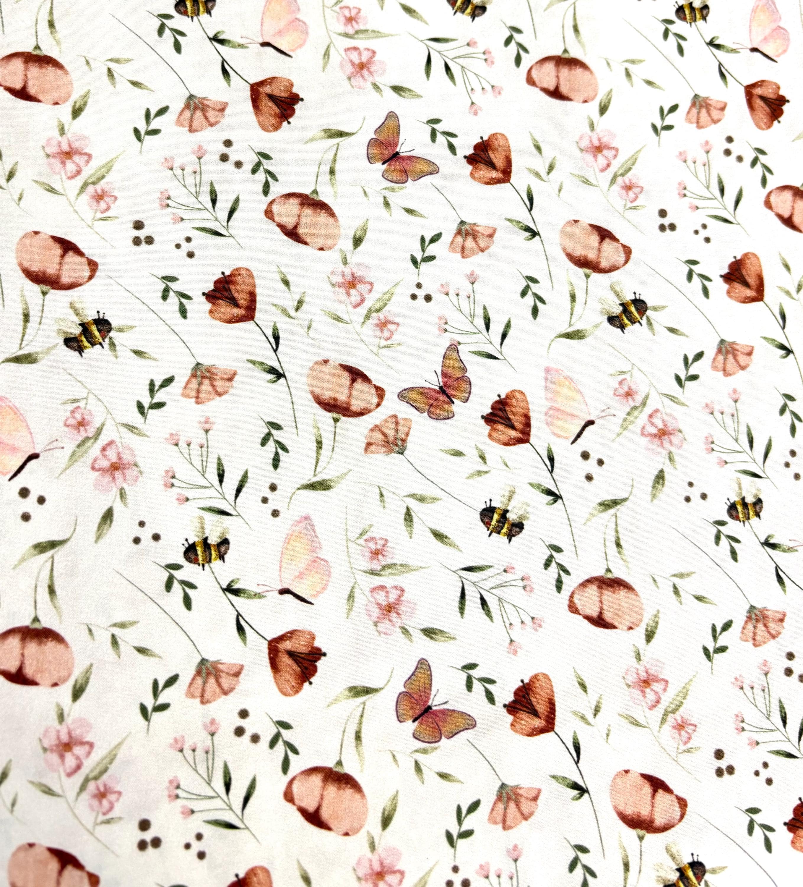 Floral Butterfly Cotton Fabric