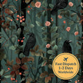 Gothic Raven Cotton Fabric