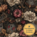 Dark Gothic Floral Cotton Fabric