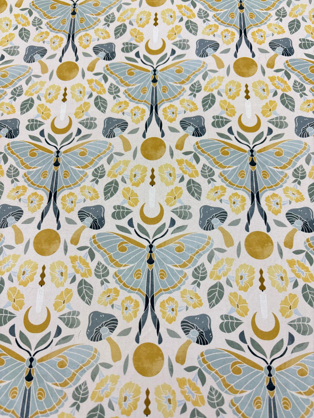 Whimsical Moth Cotton Fabric