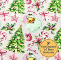 Pink Christmas Cotton Fabric