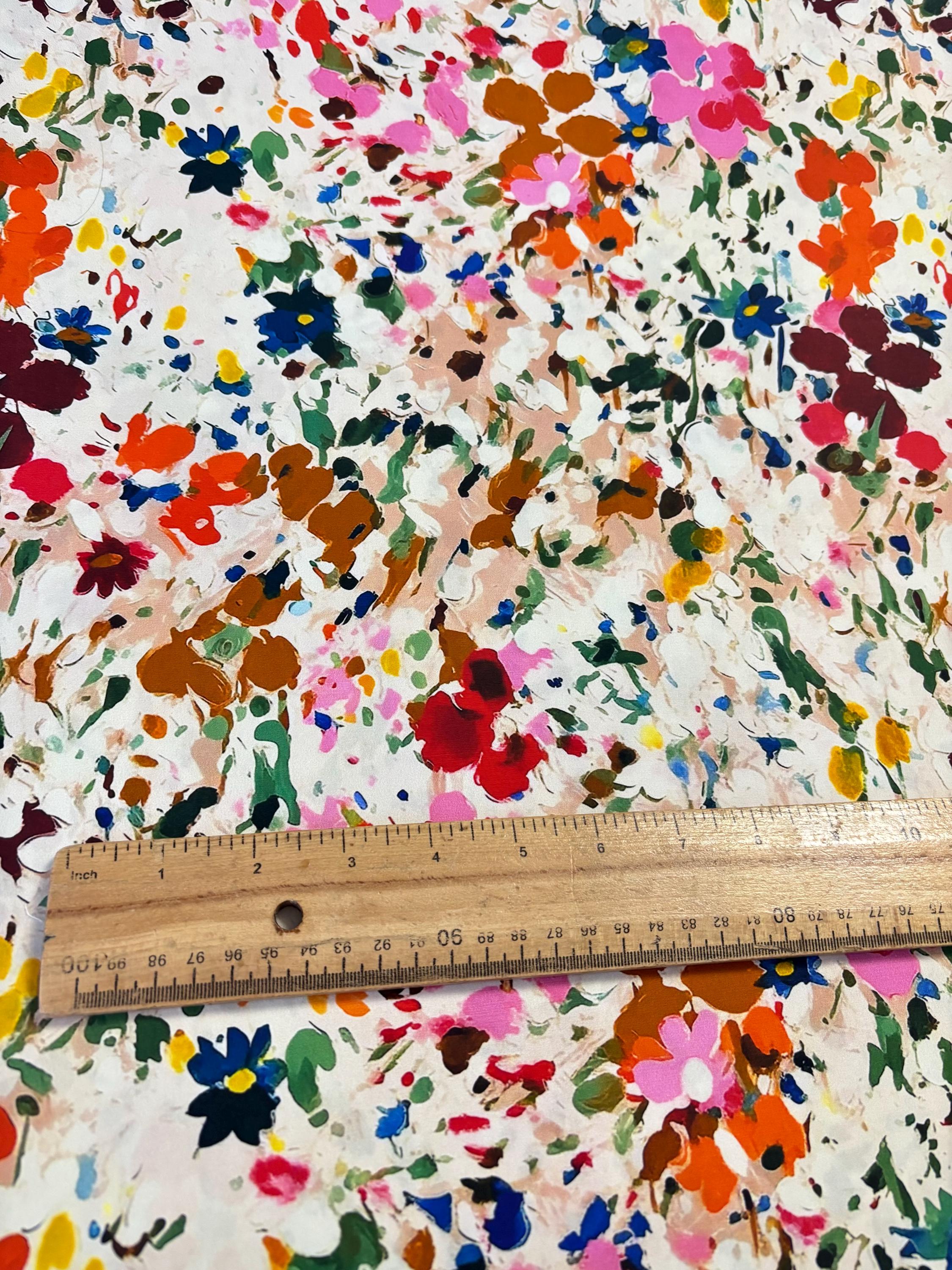 Gouache Floral Cotton Fabric