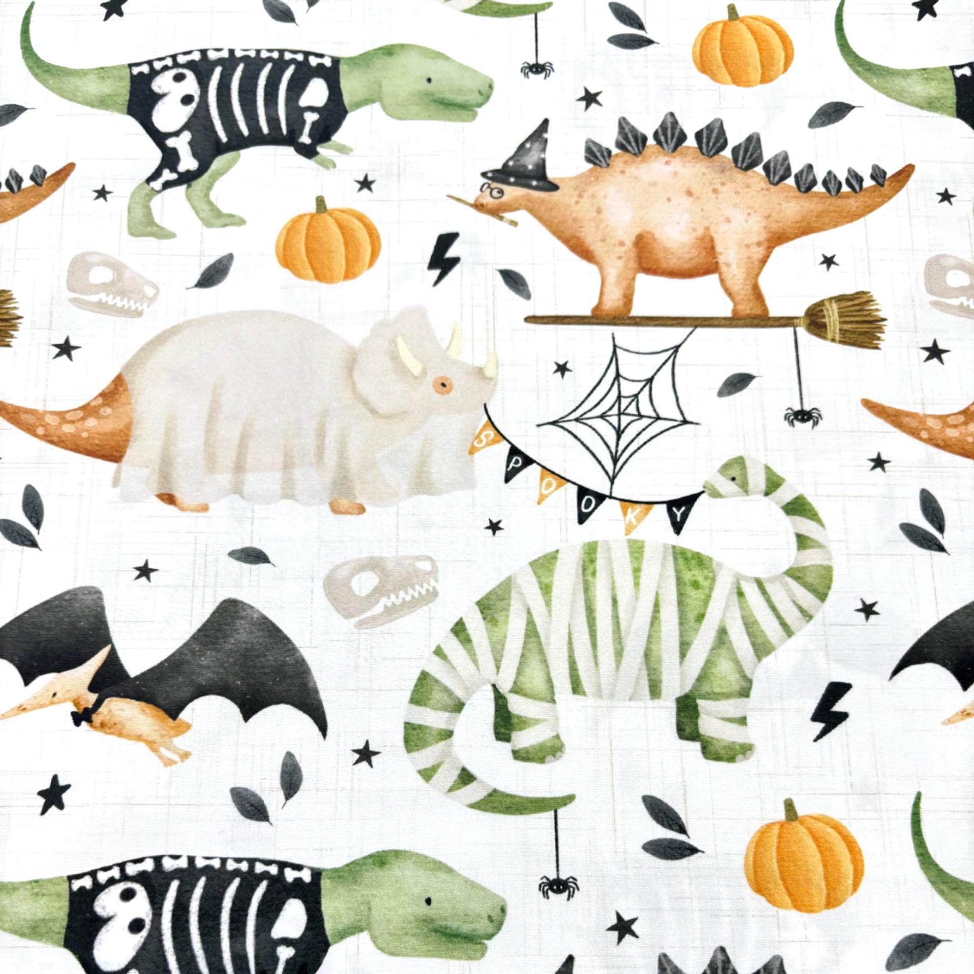 Halloween Dinosaur Cotton Fabric
