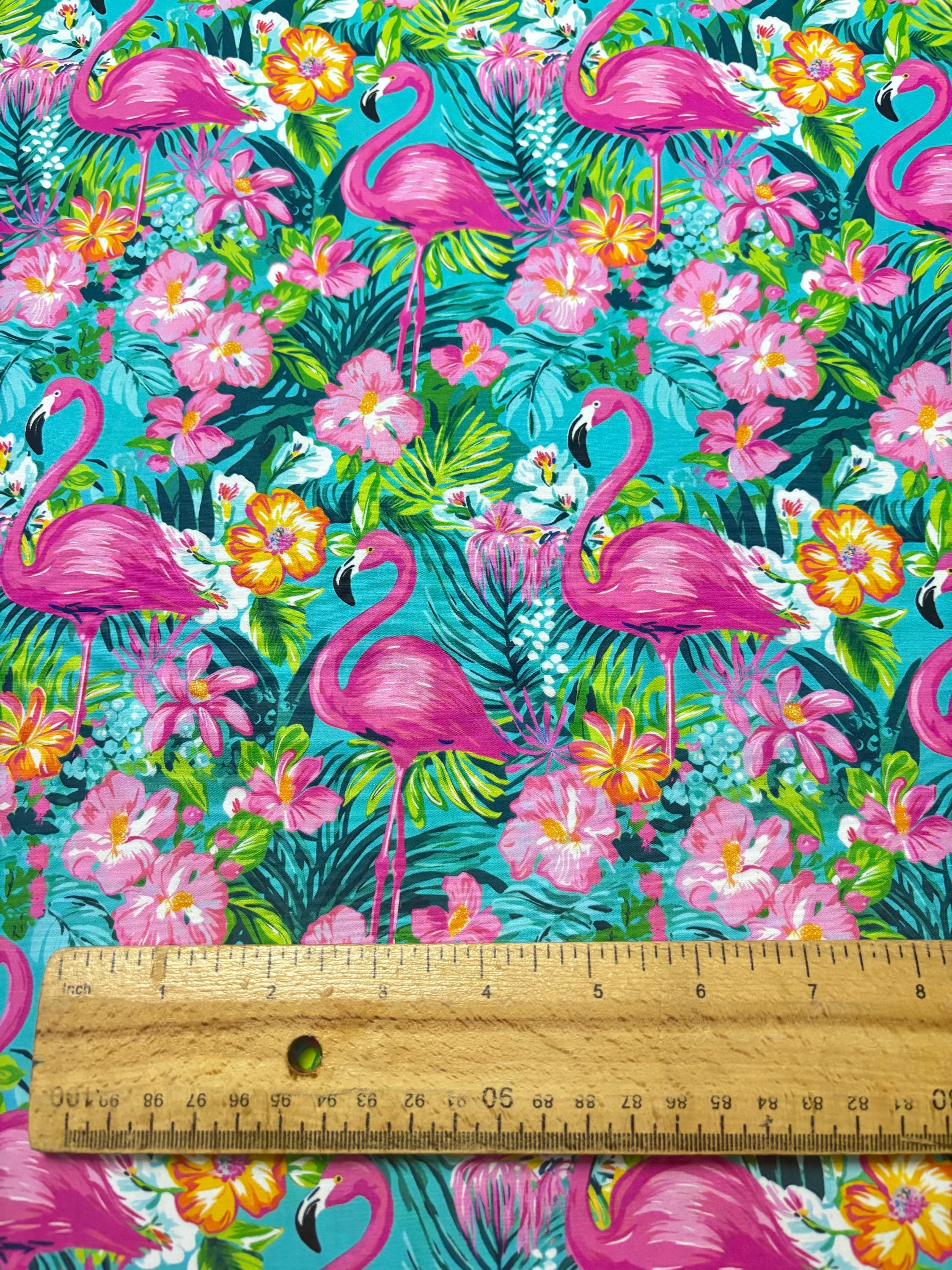 Preppy Flamingo Cotton Fabric