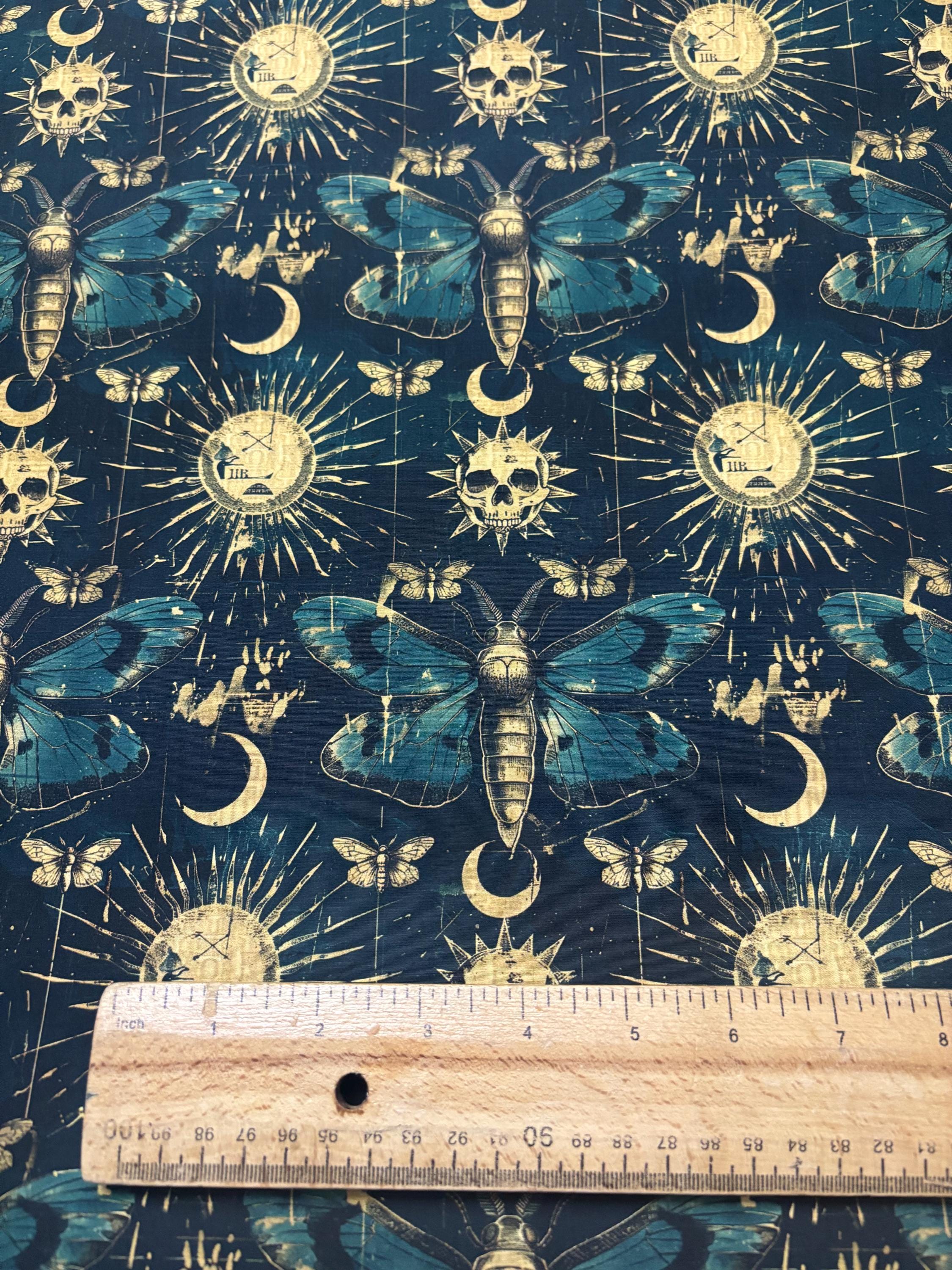 Gothic Moth Cotton Fabric