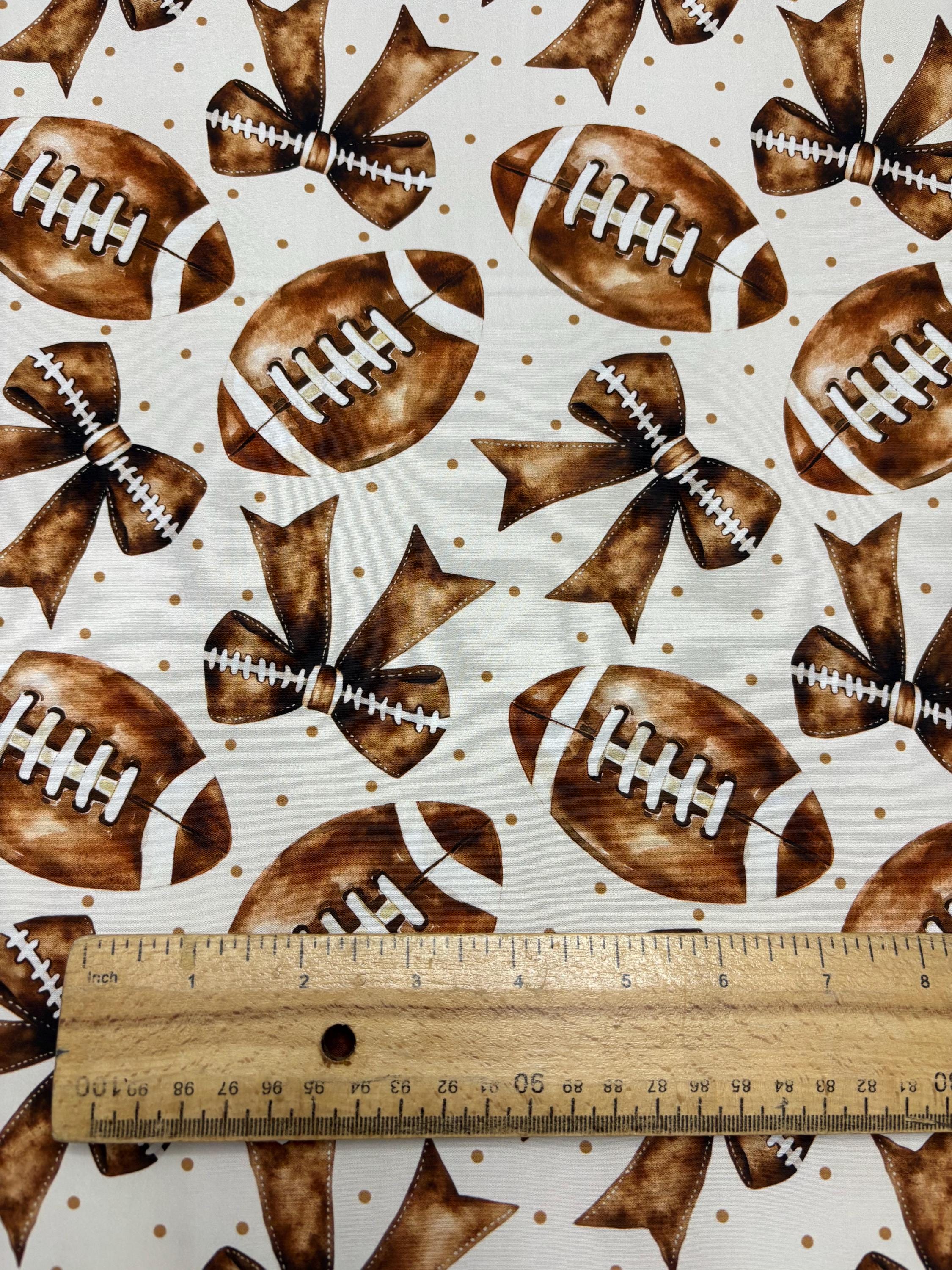 American Football and Bows Cotton Fabric