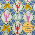 Lobsters & Bows Cotton Fabric