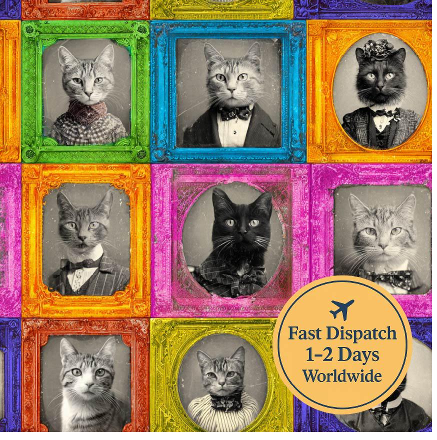 Vintage Cat Cotton Fabric