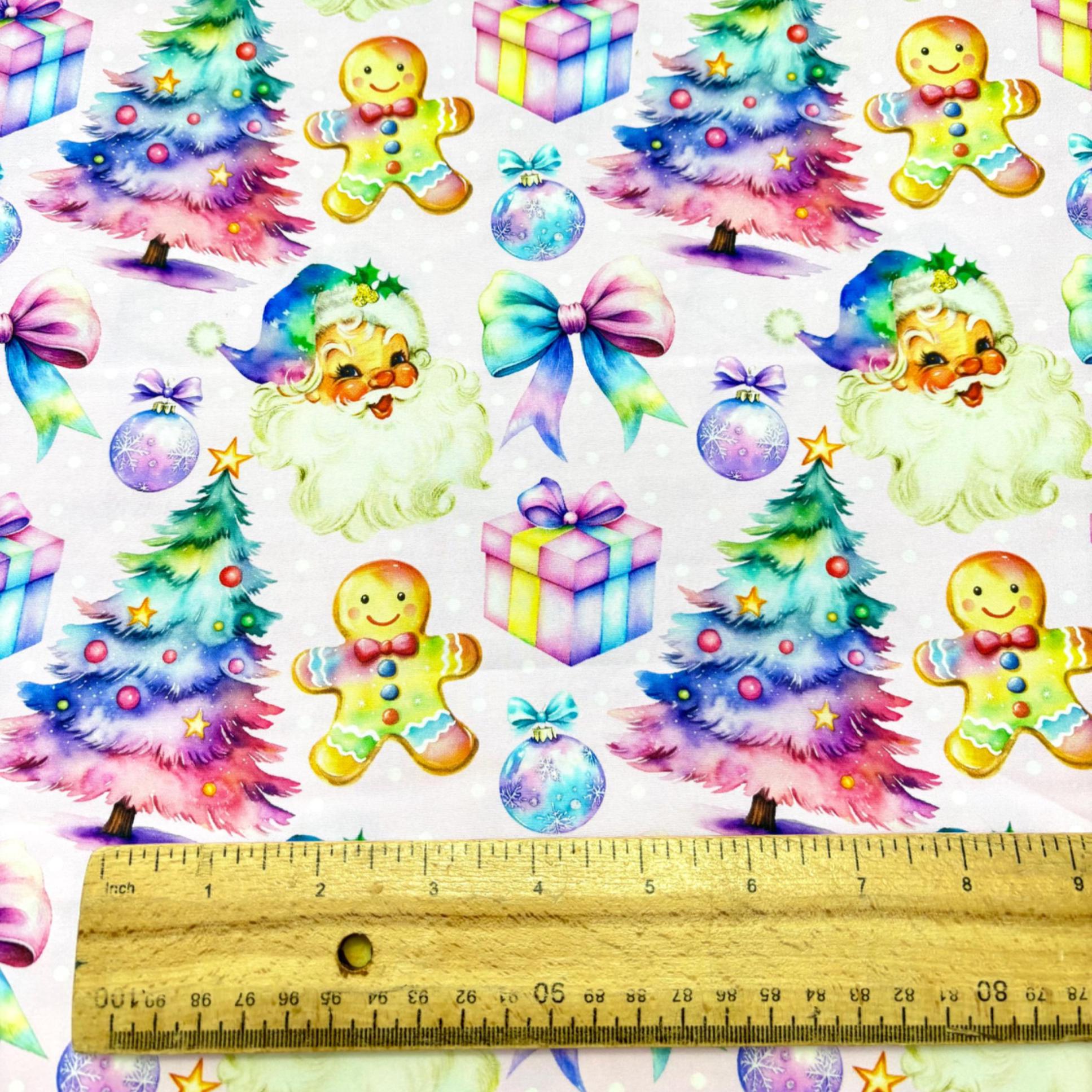 Rainbow Christmas Cotton Fabric