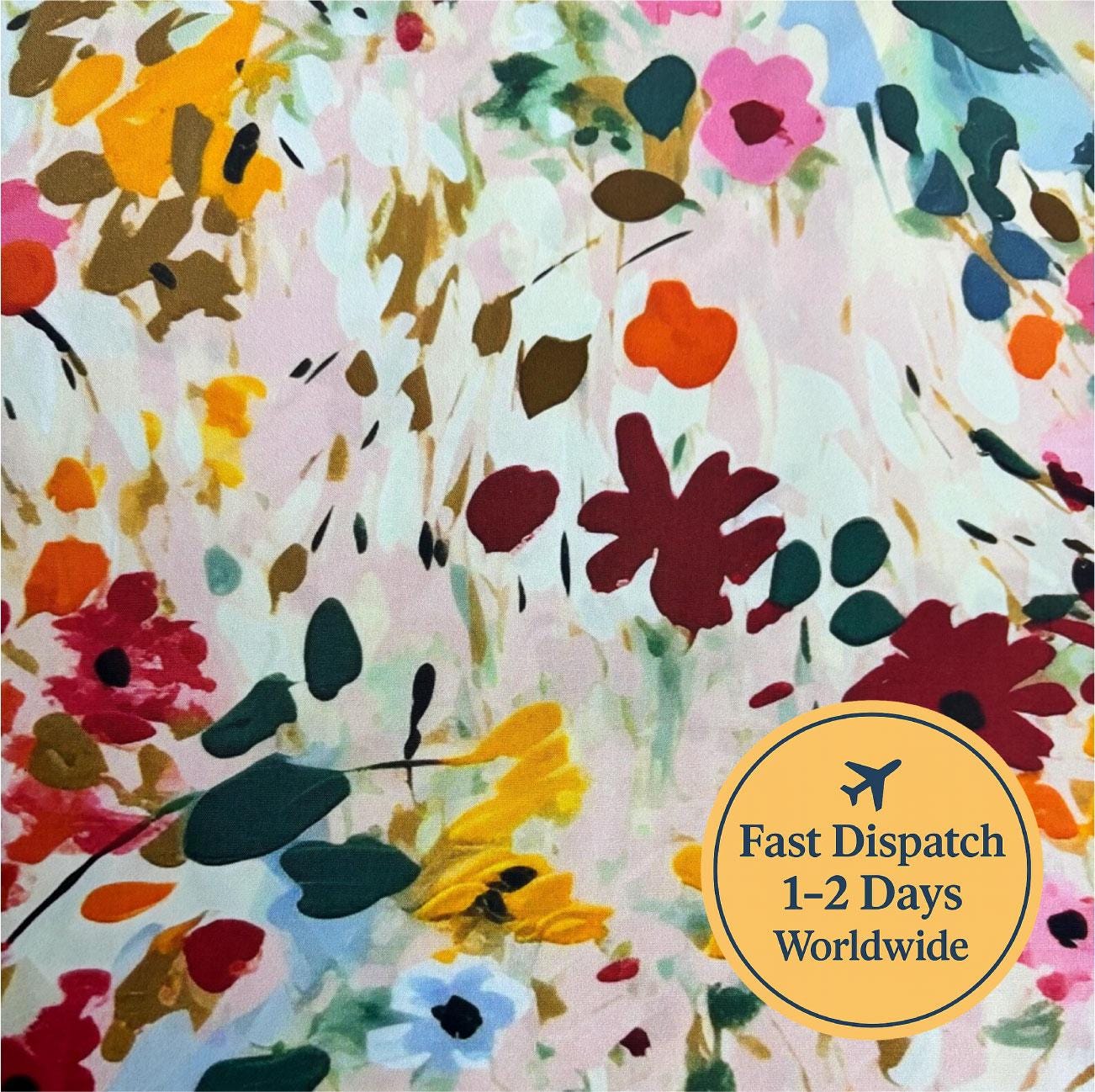 Autumn Gouache Cotton Fabric
