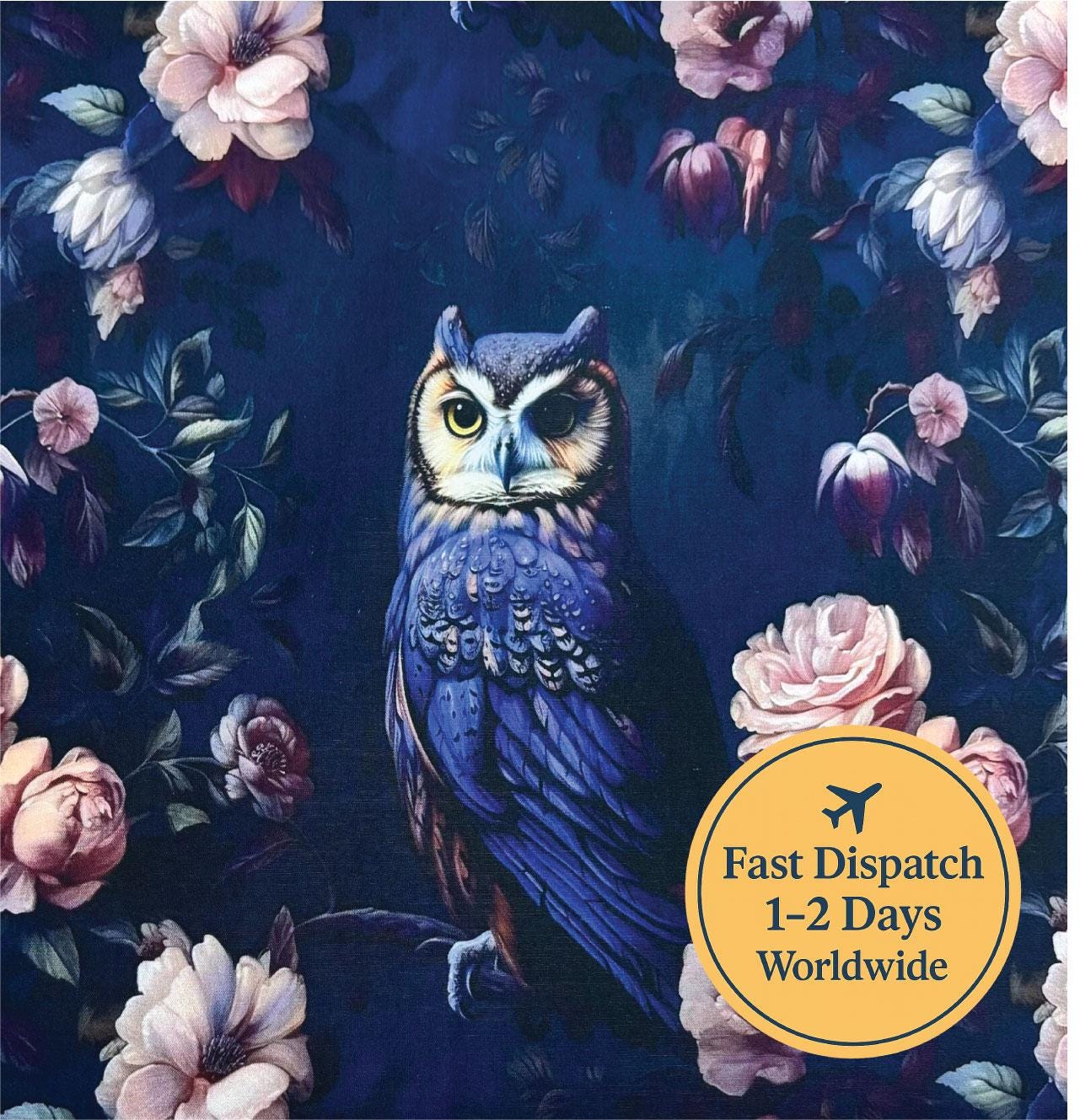 Gothic Owl Cotton Fabric