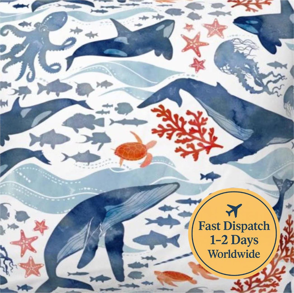 Nautical Whale Cotton Fabric