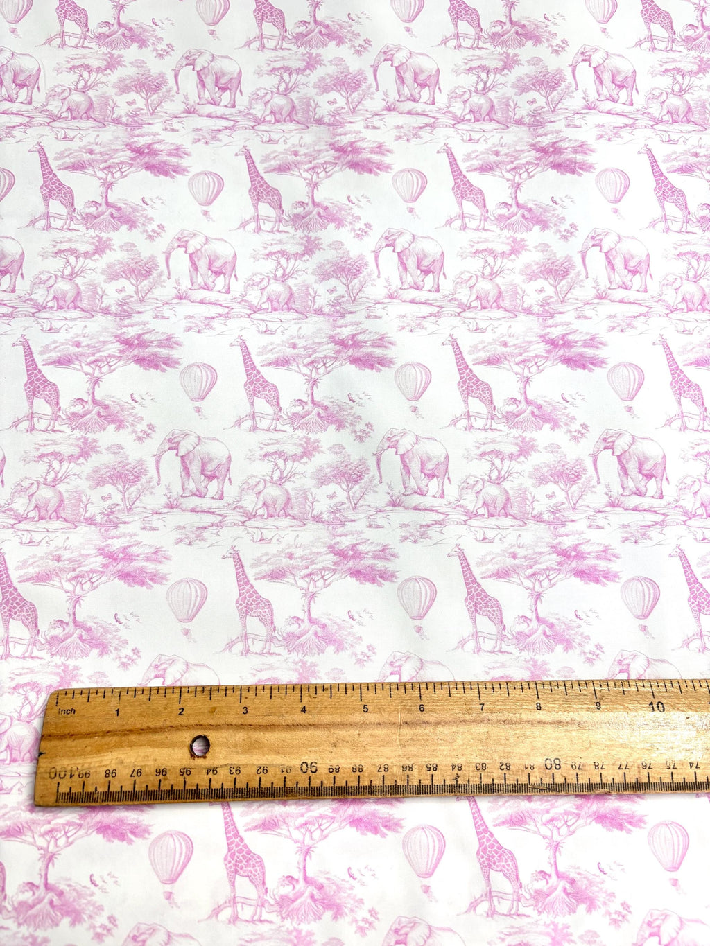 Pink Toile Safari Cotton Fabric