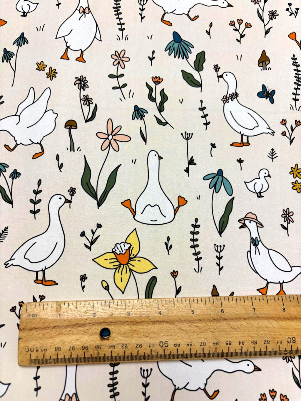 Silly Goose fabric cute Fabric Geese fabric Animal fabric Floral fabric
