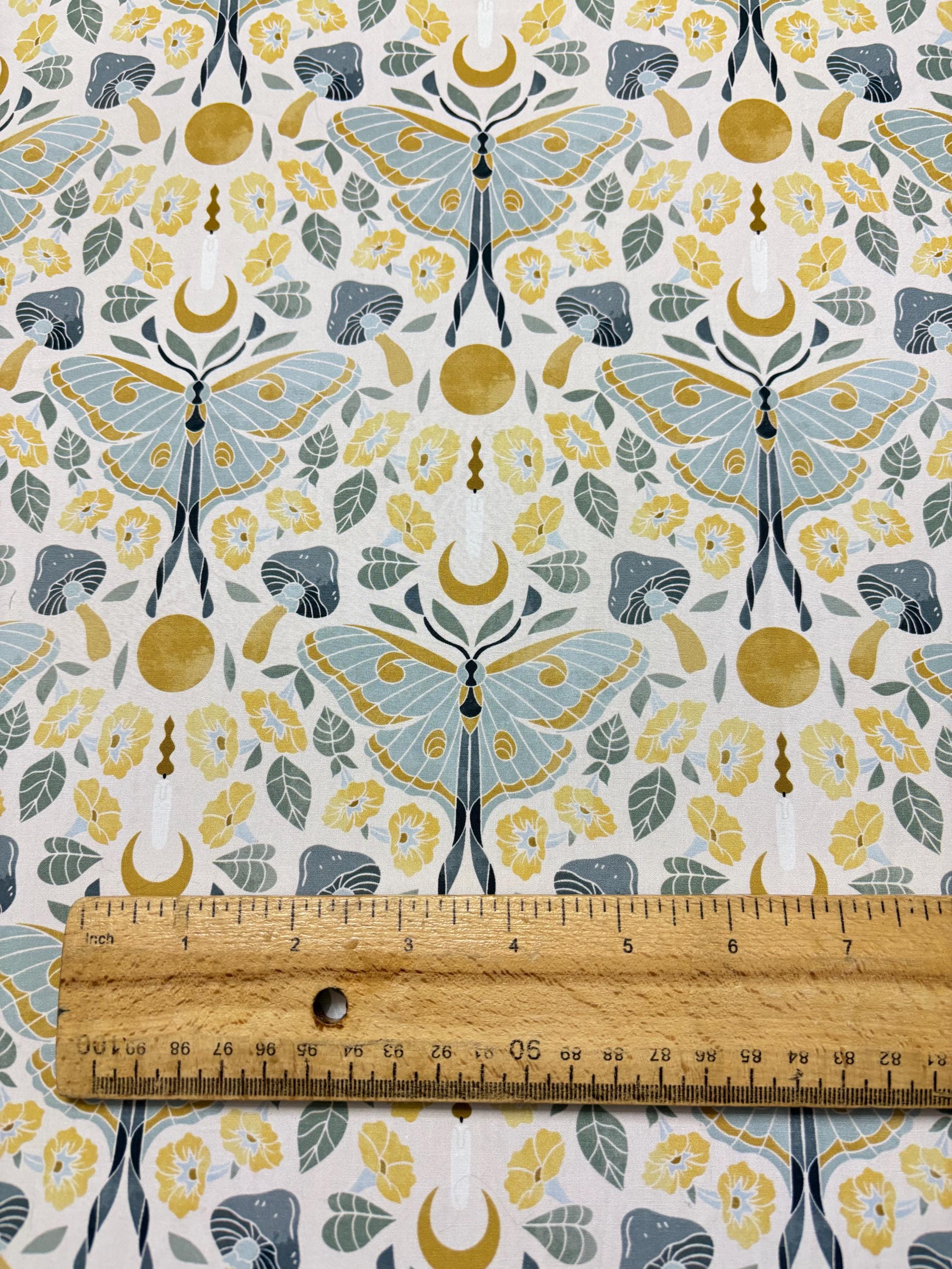 Whimsical Moth Cotton Fabric