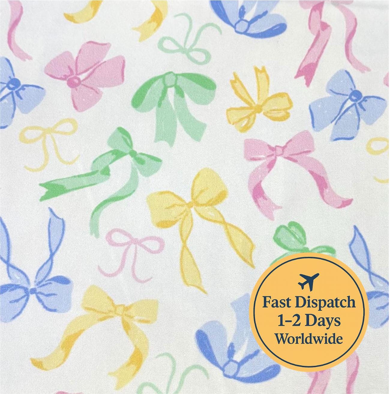 Pastel Bows Cotton Fabric