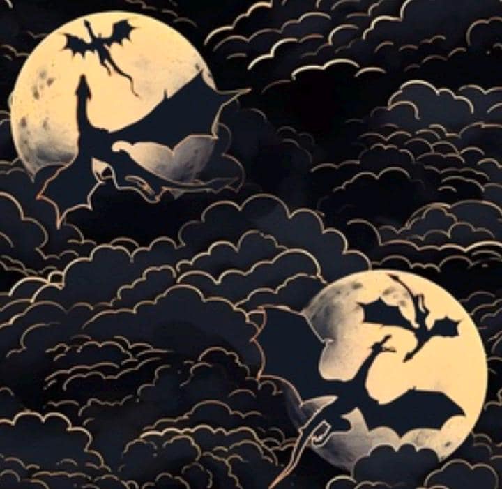 Gothic Dragon Cotton Fabric
