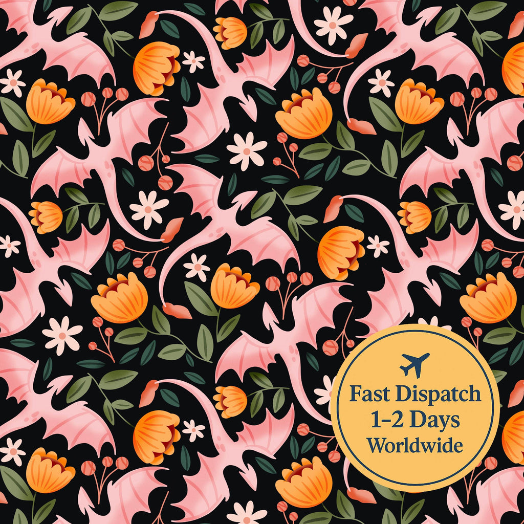 Whimsical Dragon Cotton Fabric