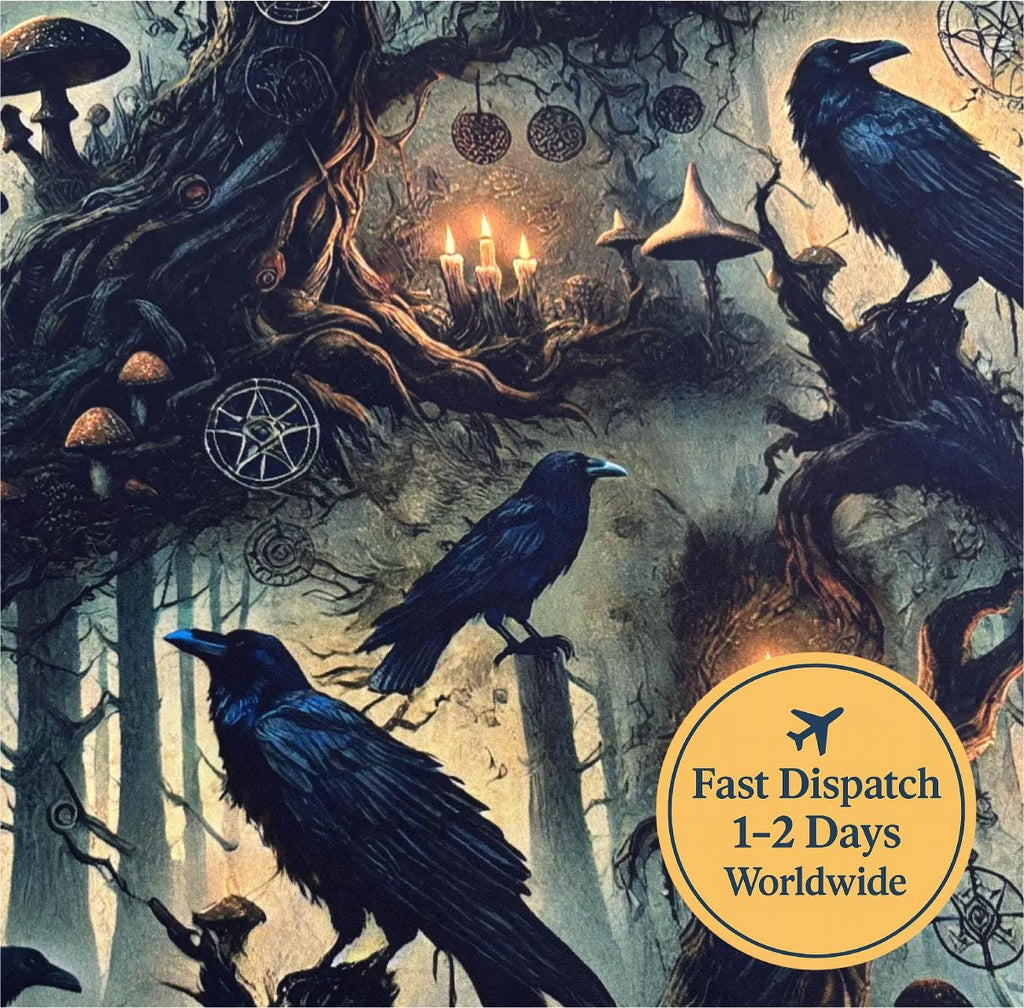 Gothic Crow Cotton Fabric