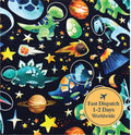 Space Dinosaur Cotton Fabric