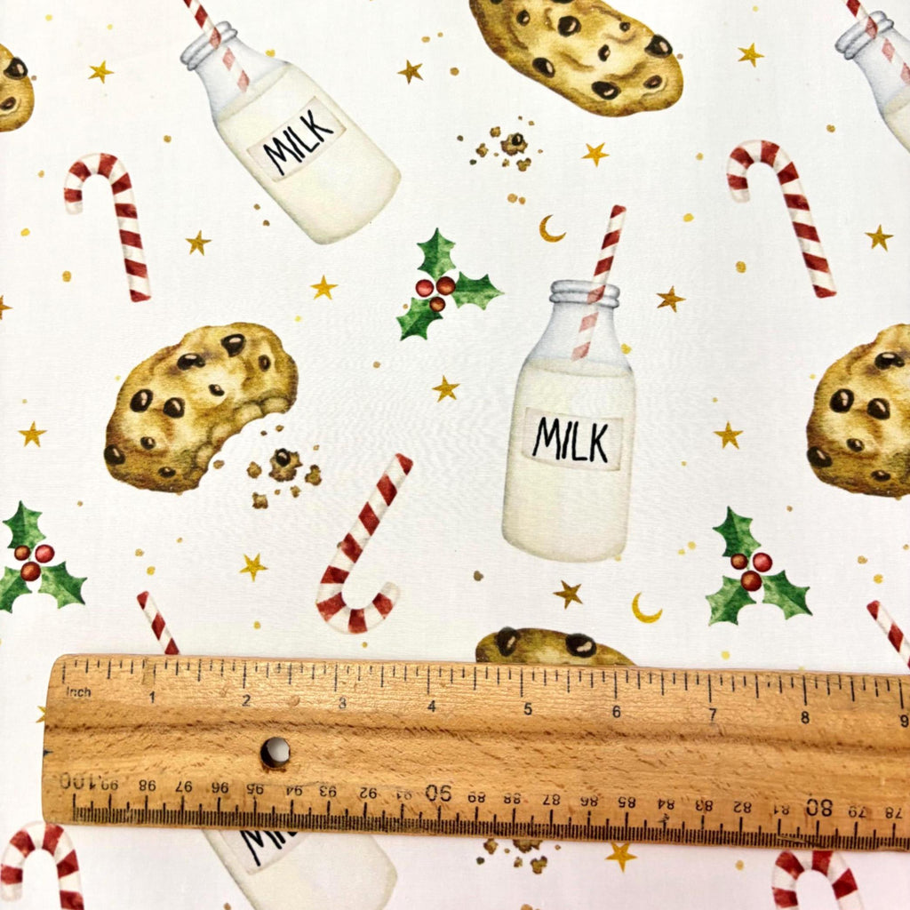 Christmas Milk and Cookies Cotton Fabric