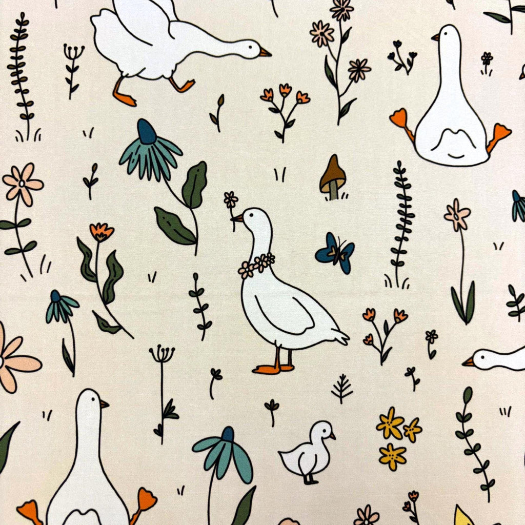 Silly Goose fabric cute Fabric Geese fabric Animal fabric Floral fabric