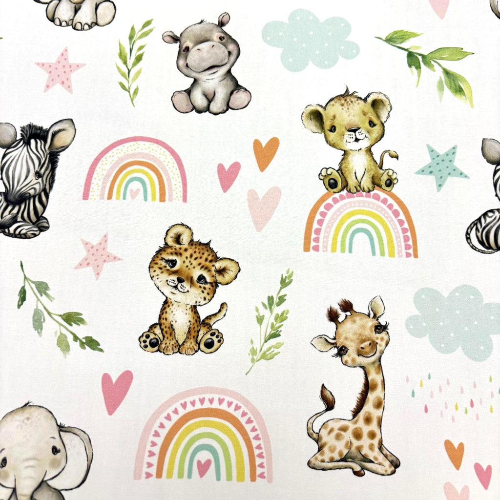 Safari Pink Rainbow Cotton Fabric