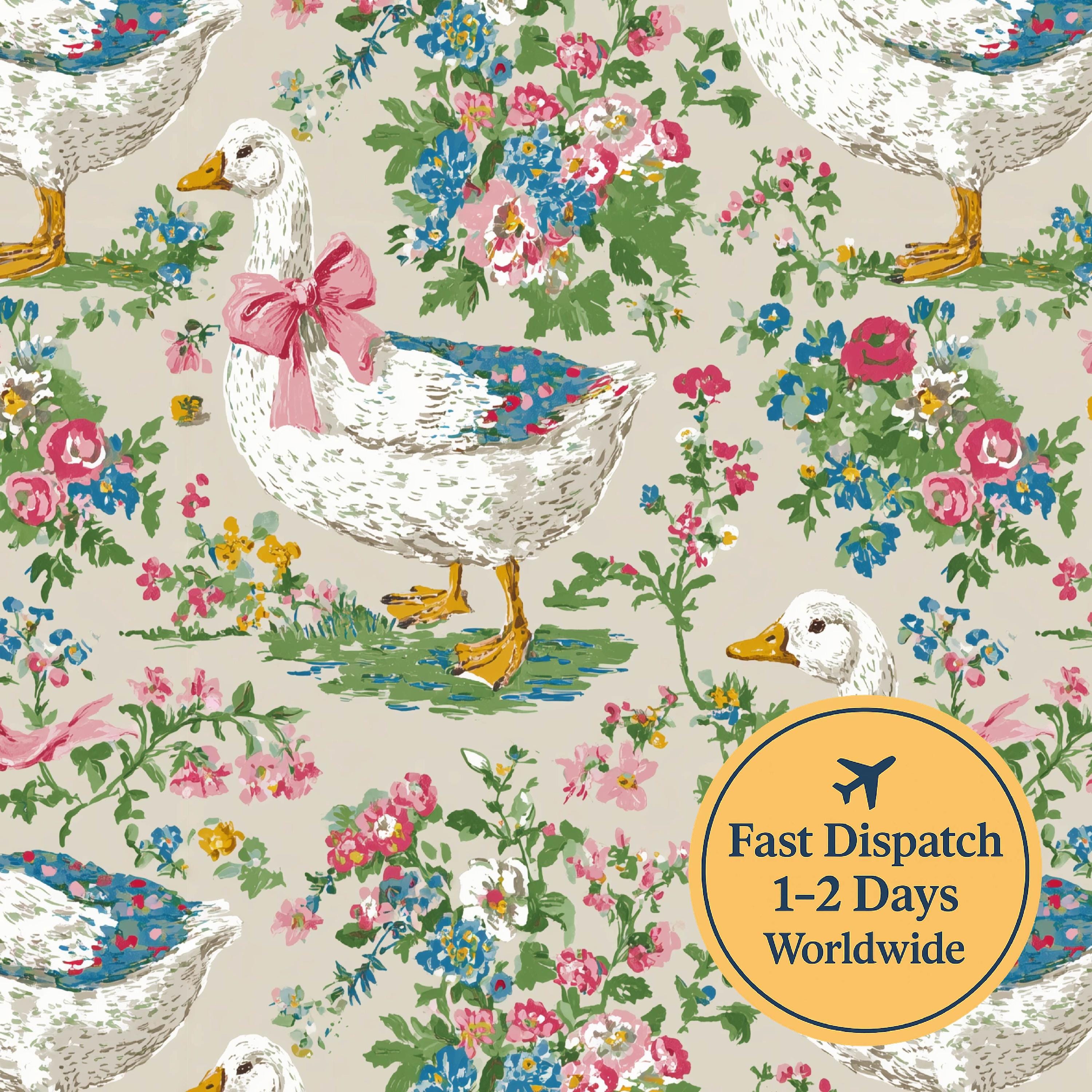 Vintage Goose Cotton Fabric