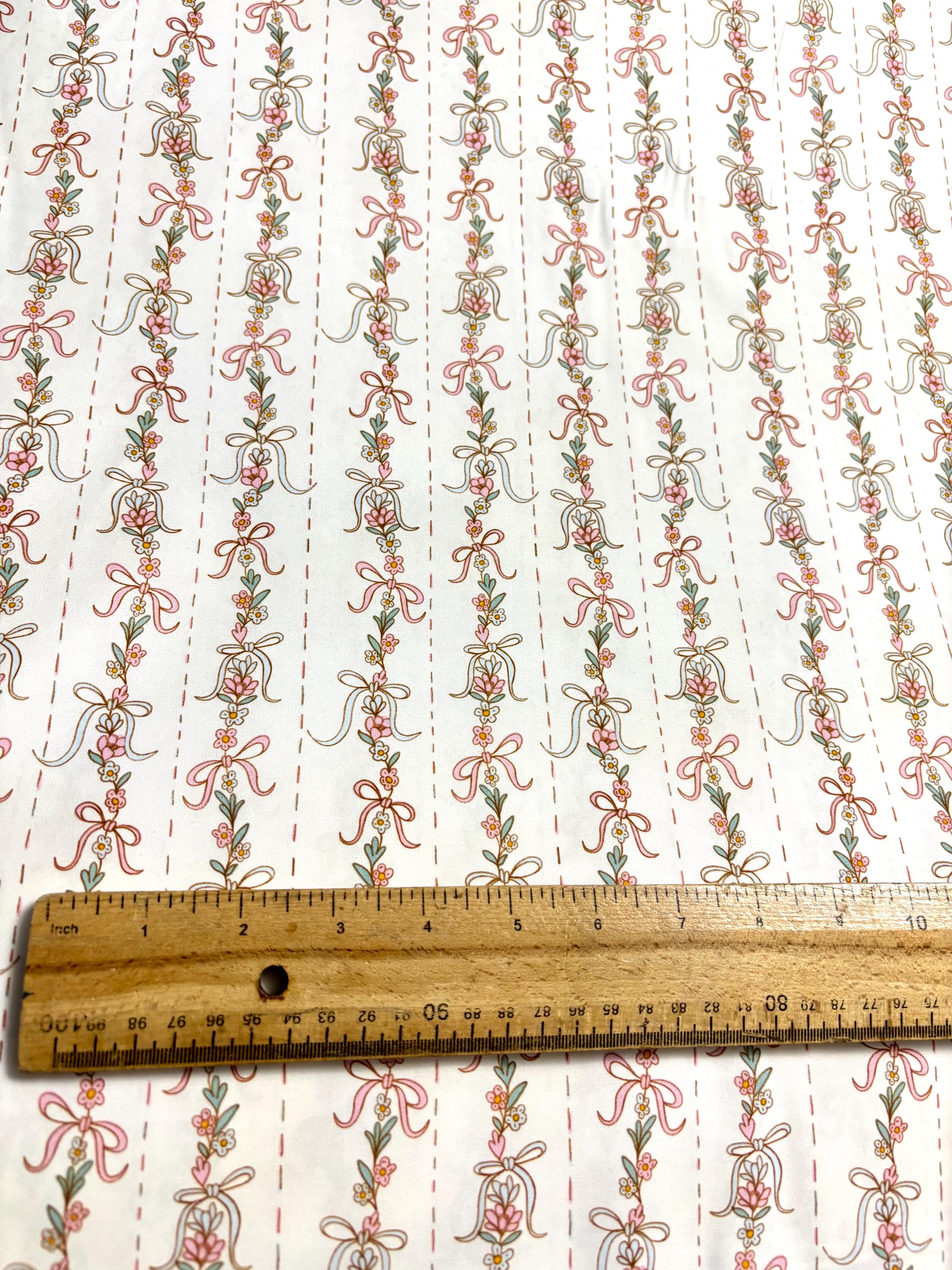 Floral Bow Garland Cotton Fabric