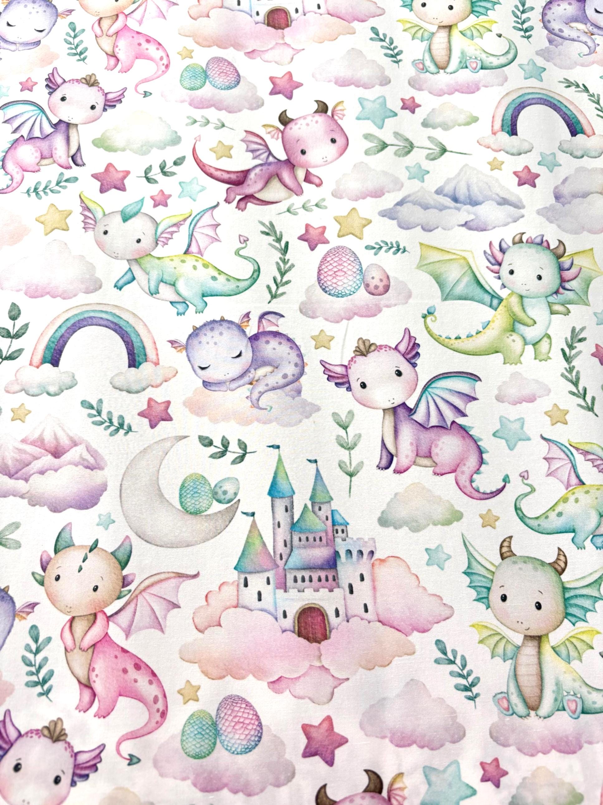 Pastel Dragon Cotton Fabric