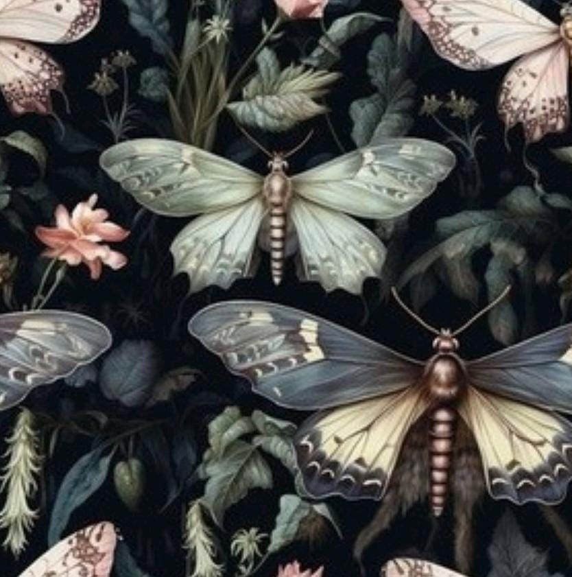 Dark Moth Cotton Fabric