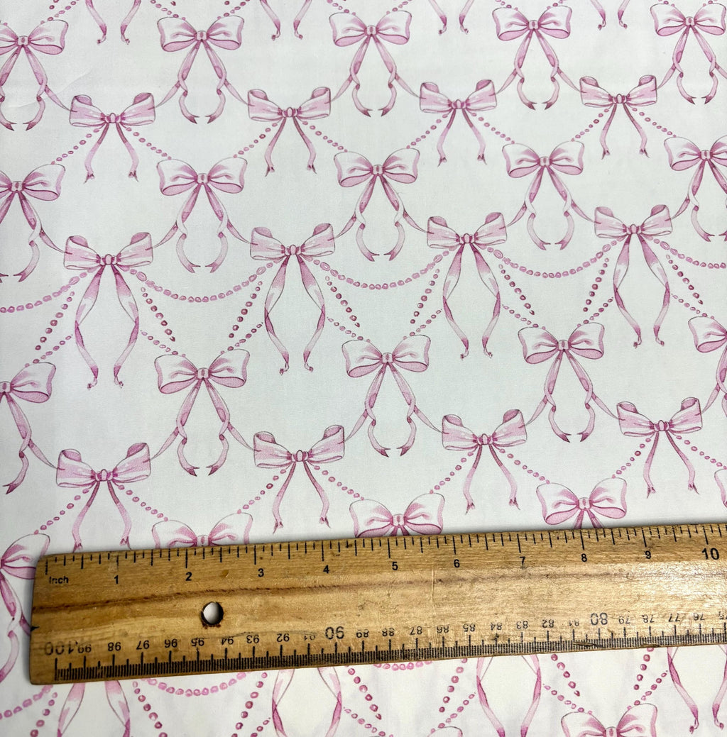 Pink Bows Cotton Fabric