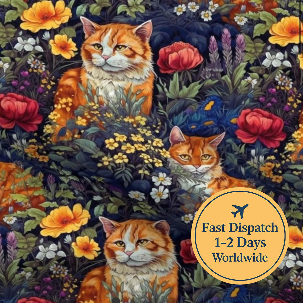 Ginger Cat Cotton Fabric