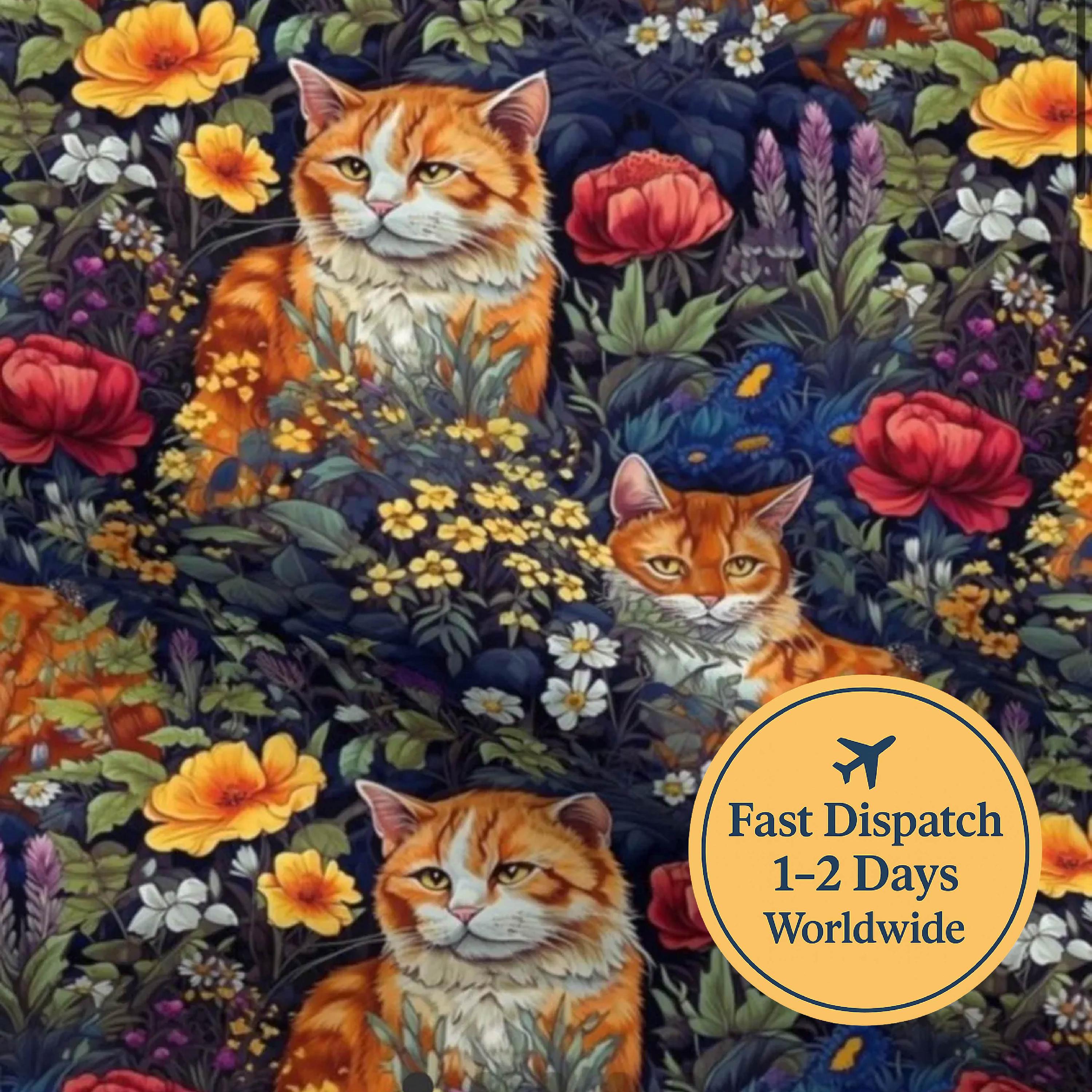 Ginger Cat Cotton Fabric