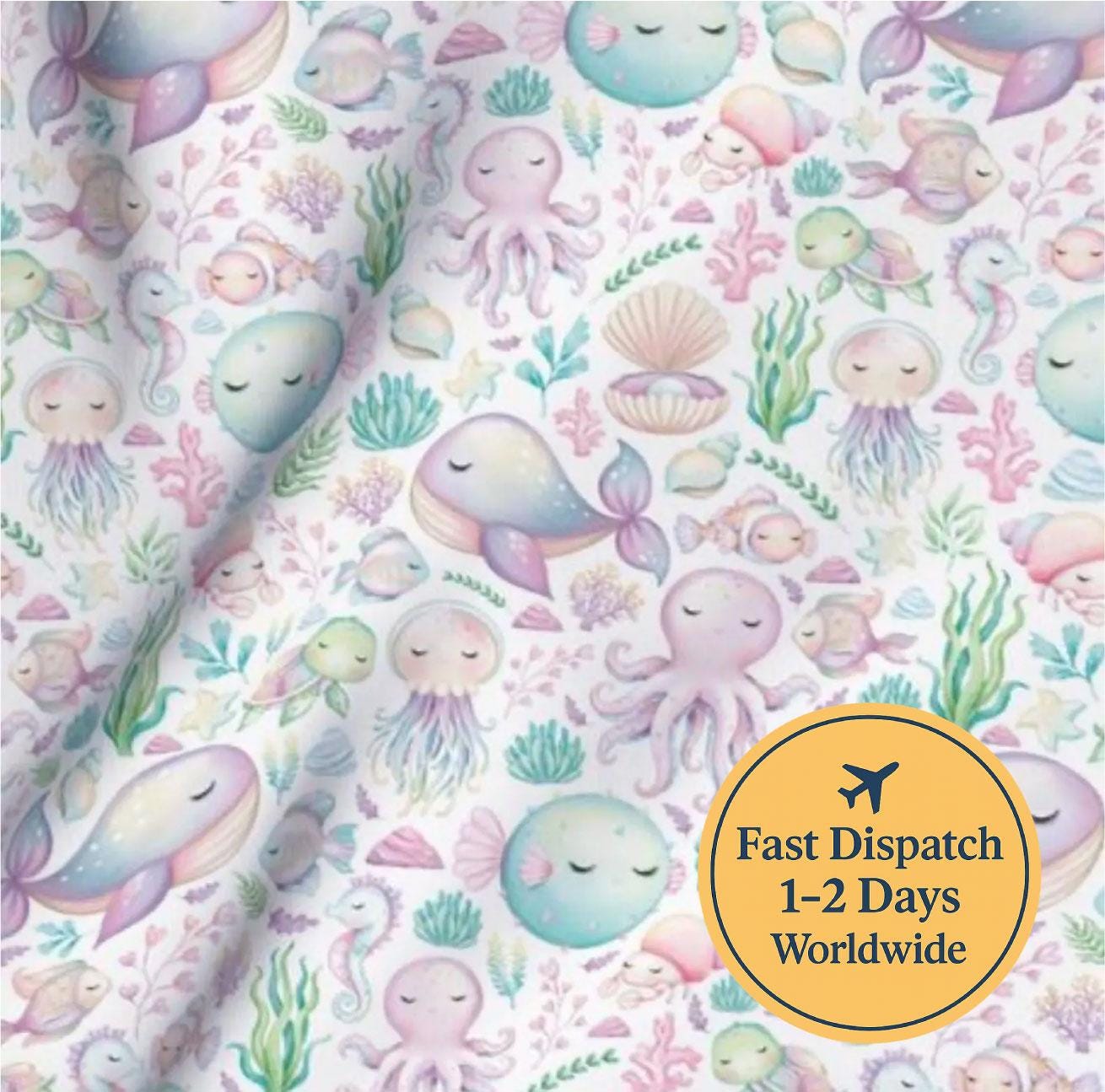 Pastel Nautical Cotton Fabric