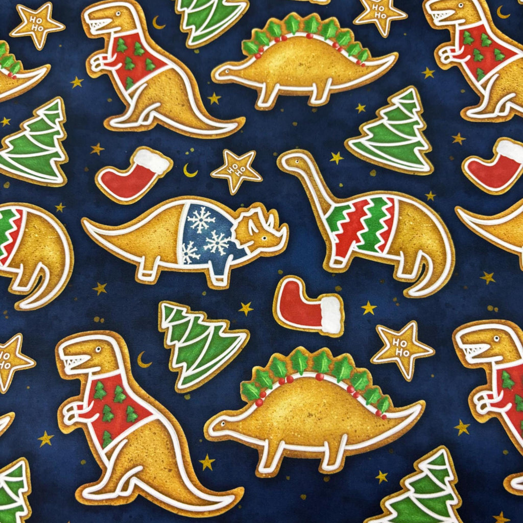 Christmas Dinosaur Cotton Fabric