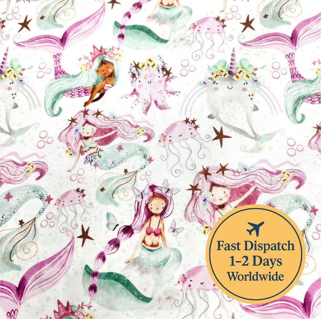 Pastel Mermaid Cotton Fabric
