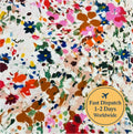 Gouache Floral Cotton Fabric