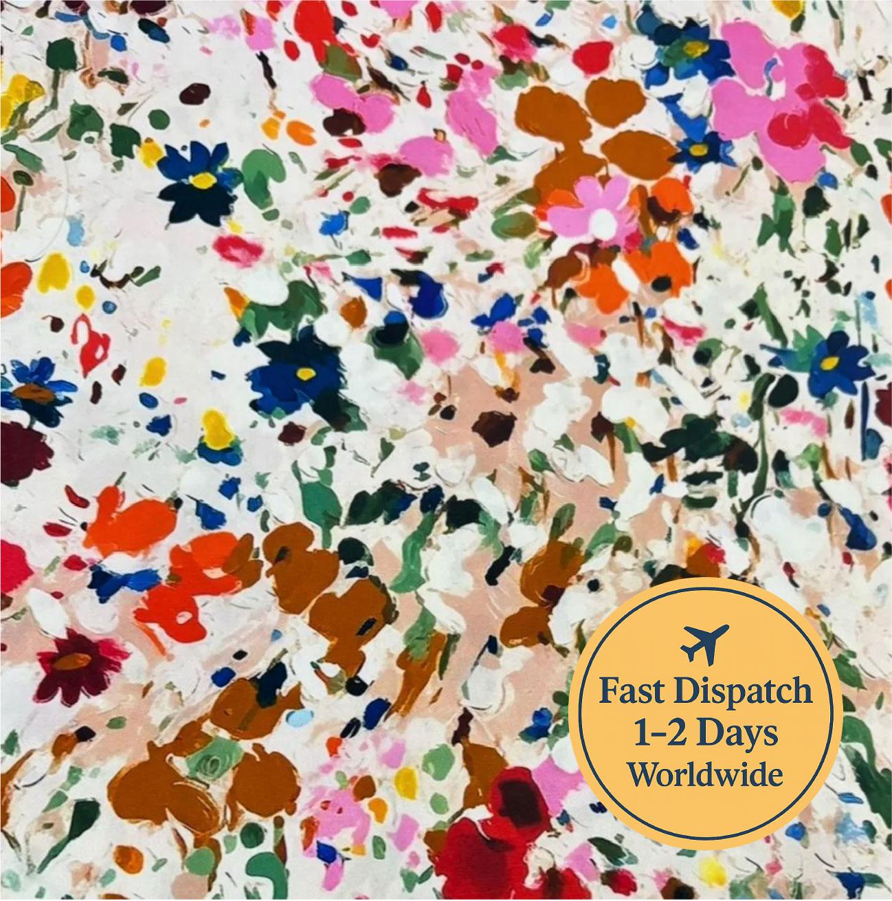 Gouache Floral Cotton Fabric