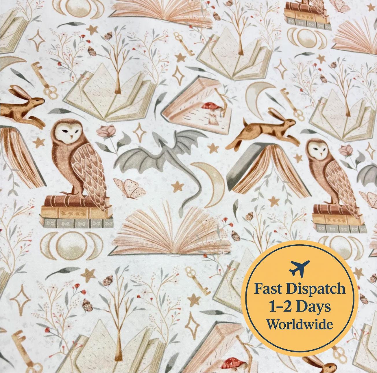 Wizard Dragon Cotton Fabric