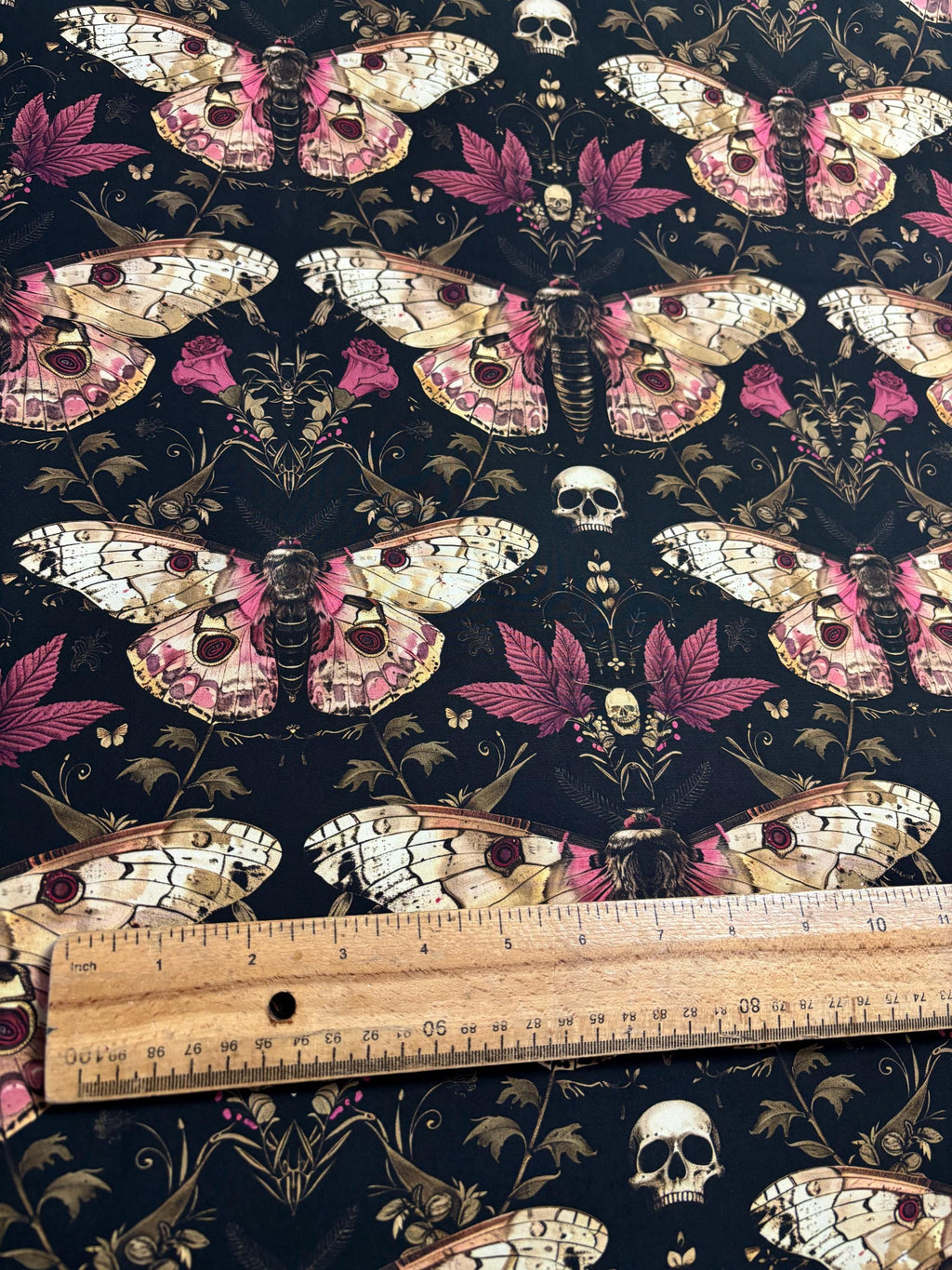 Dark Moth Floral Cotton Fabric