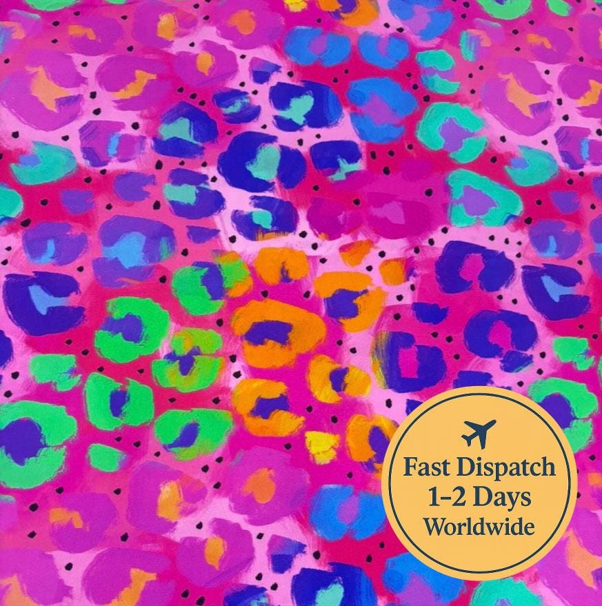 Neon Leopard Cotton Fabric
